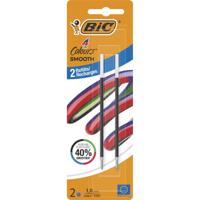BIC vulling voor balpen 4 Colours Smooth, medium, blister van 2 stuks, blauw