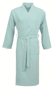 Carl Ross Carl Ross Unisex Badjas Kimono 38100 Ocean blue/Offwhite S