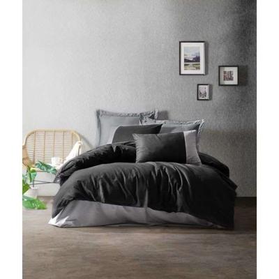 Beddengoedset - 1 dekbedovertrek 220 x 240 cm + 2 kussenslopen 60 x 60 cm - 100% katoen - Zwart