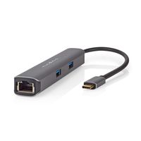 Nedis USB Multi-Port Adapter | USB 3.2 Gen 1 | USB-C Male | HDMI Output / RJ45 Female / 2x USB-A Female / 2x USB-C | 5 Gbps | 0.20 m | Rond | Verguld