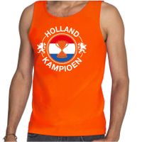 Tanktop Holland kampioen met beker Holland / Nederland supporter EK/ WK oranje voor heren - thumbnail