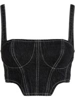 Karl Lagerfeld Jeans cropped denim tank top - Noir