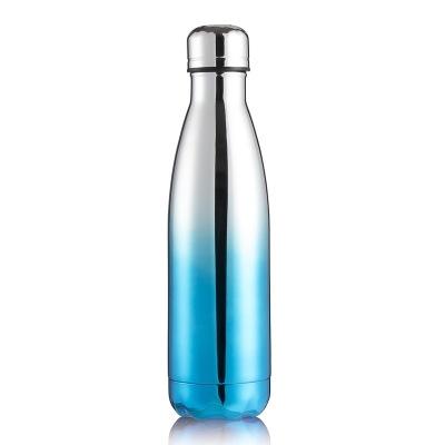Thermische beker vacuüm kolf warmte waterfles draagbare roestvrijstalen sport ketel capaciteit: 500ml (zilver blauw)