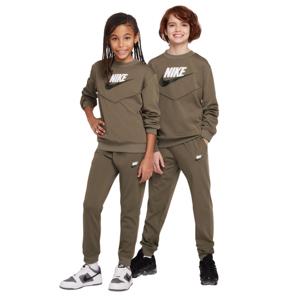 Nike Sportswear Big Logo Crew Trainingspak Kids Olijfgroen Wit