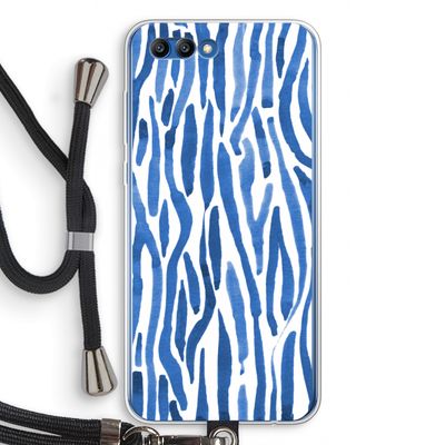 Blauwe nerven: Honor 10 Transparant Hoesje met koord
