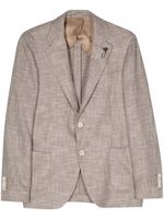 Lardini blazer chiné à simple boutonnage - Marron