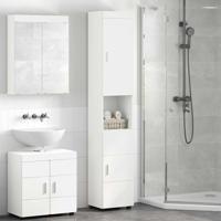 Badkamer Kast met opslag Wit 37 x 31.5 x 203 cm Bewerkt hout