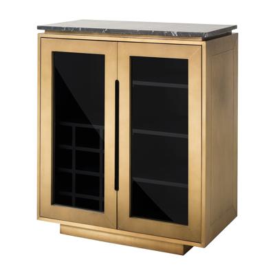 Richmond Wijnkast 'Finsbury' Brass en marmer, 101 x 87cm