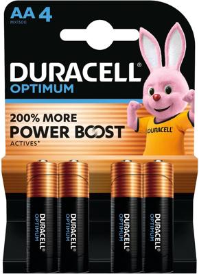 Duracell batterij Optimum AA, blister van 4 stuks