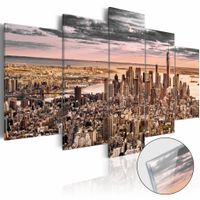 Afbeelding op acrylglas - New York, droomstad III, Beige/Roze,  5luik - thumbnail