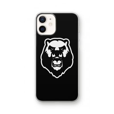 Angry Bear (black): iPhone 12 Transparant Hoesje
