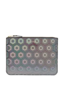 Comme Des Garçons Wallet portefeuille zippé à effet holographique - Noir