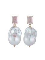 Mateo boucles d'oreilles pendantes en or 14ct à perles - Rose - thumbnail