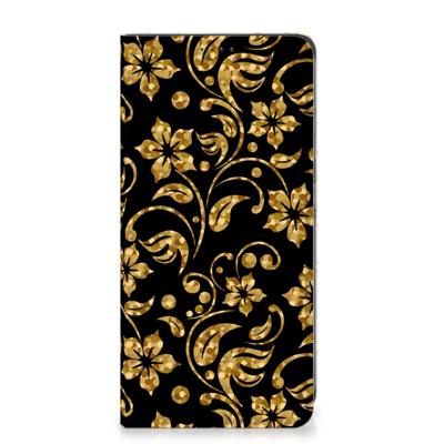 Samsung Galaxy A05s Smart Cover Gouden Bloemen