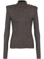 Balmain pull en maille à manches longues - Gris - thumbnail