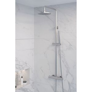 Opbouw Regendoucheset Brauer Chrome Edition Thermostatisch Met Hoofddouche 20 cm Staafhanddouche Chroom