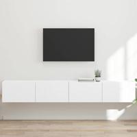 TV Wandkast 2 pcs Wit 60 x 31 x 29.5 cm Bewerkt hout