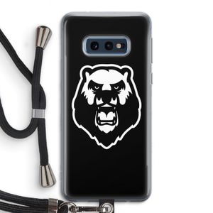 Angry Bear (black): Samsung Galaxy S10e Transparant Hoesje met koord