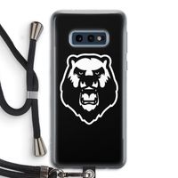 Angry Bear (black): Samsung Galaxy S10e Transparant Hoesje met koord