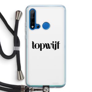 Topwijf Wit: Huawei P20 Lite (2019) Transparant Hoesje met koord