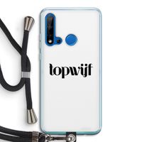 Topwijf Wit: Huawei P20 Lite (2019) Transparant Hoesje met koord