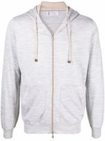 Brunello Cucinelli hoodie à fermeture zippée - Gris