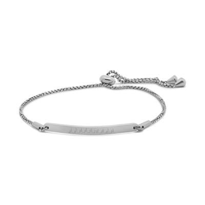 Gepersonaliseerde hartslag bar armband - Stainless steel - Box chain - Zilver