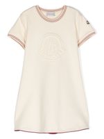 Moncler Enfant robe en coton à logo appliqué - Blanc