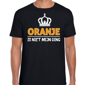 Koningsdag t-shirt - oranje is niet mijn ding - heren - zwart