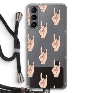 Rock: Samsung Galaxy S21 Transparant Hoesje met koord