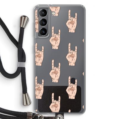 Rock: Samsung Galaxy S21 Transparant Hoesje met koord