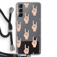Rock: Samsung Galaxy S21 Transparant Hoesje met koord