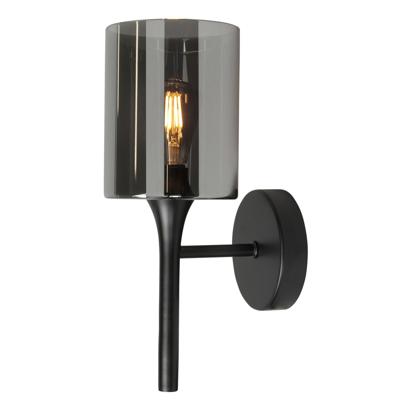 Highlight WandlampDiverso zwart met smoke glas - W3513.01