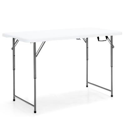 Opvouwbare Picknicktafel met 3 Verstelbare Hoogtes Draagbare Eettafel voor op de Camping Wit