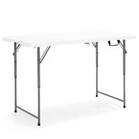 Opvouwbare Picknicktafel met 3 Verstelbare Hoogtes Draagbare Eettafel voor op de Camping Wit