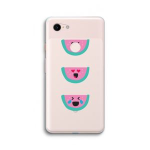 Smiley watermeloen: Google Pixel 3 XL Transparant Hoesje