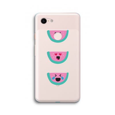 Smiley watermeloen: Google Pixel 3 XL Transparant Hoesje