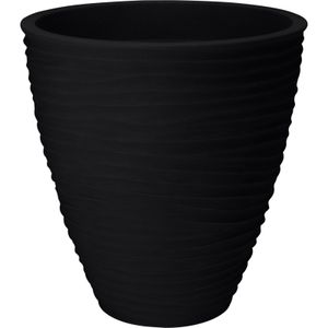 Pro Garden Plantenpot/bloempot Dunes - Tuin - stevig kunststof - antraciet - D40 x H42 cm   -