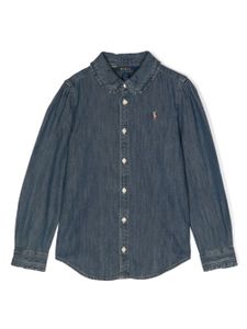 Ralph Lauren Kids chemise en jean à logo - Bleu