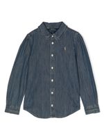 Ralph Lauren Kids chemise en jean à logo - Bleu - thumbnail