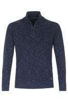 Casa Moda Casual Regular Fit Half-Zip Sweater blauw, Effen