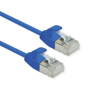 ROLINE F/UTP DataCenter Patchkabel Cat.6A (Class EA), LSOH, extra dun, blauw, 0,5 m