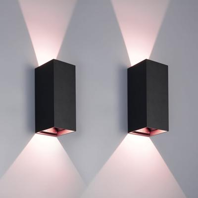 Set van 2 Smart WiFi+ Bluetooth LED Wandlamp Miles S - Dimbaar - 10 Watt - RGBWW - Up & Down light - IP65 - Zwart - Binnen en buiten