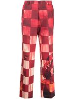 KidSuper pantalon en velours côtelé à design patchwork - Rouge KidSuper pantalon en velours côtelé à design patchwork - Rouge