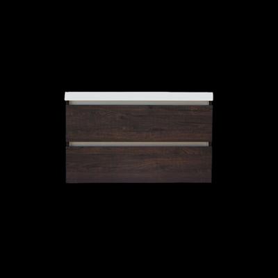 Onderkast Trendline Met Greeplijst Aluminium 100x47x52 cm Brown Oak Sanilux
