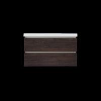 Onderkast Trendline Met Greeplijst Aluminium 100x47x52 cm Brown Oak Sanilux Onderkast Trendline Met Greeplijst Aluminium 100x47x52 cm Brown Oak Sanilux