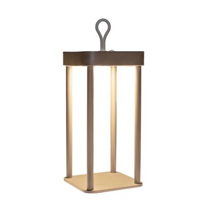 Portable lantaarn 12x12x24 cm taupe - Annas collection