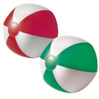 Impression Strandbal - opblaasbaar - zwembad speelgoed - rood / groen - D26 cm