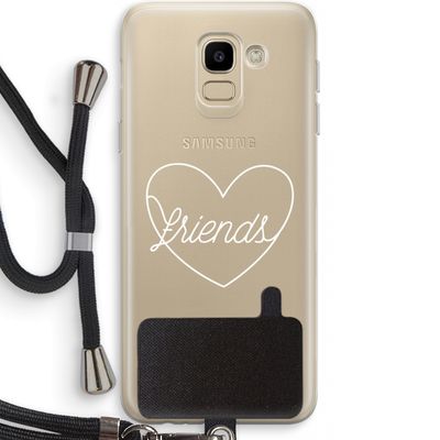 Friends heart pastel: Samsung Galaxy J6 (2018) Transparant Hoesje met koord