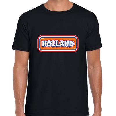 Verkleed T-shirt voor heren - Holland - zwart - voetbal supporter - themafeest